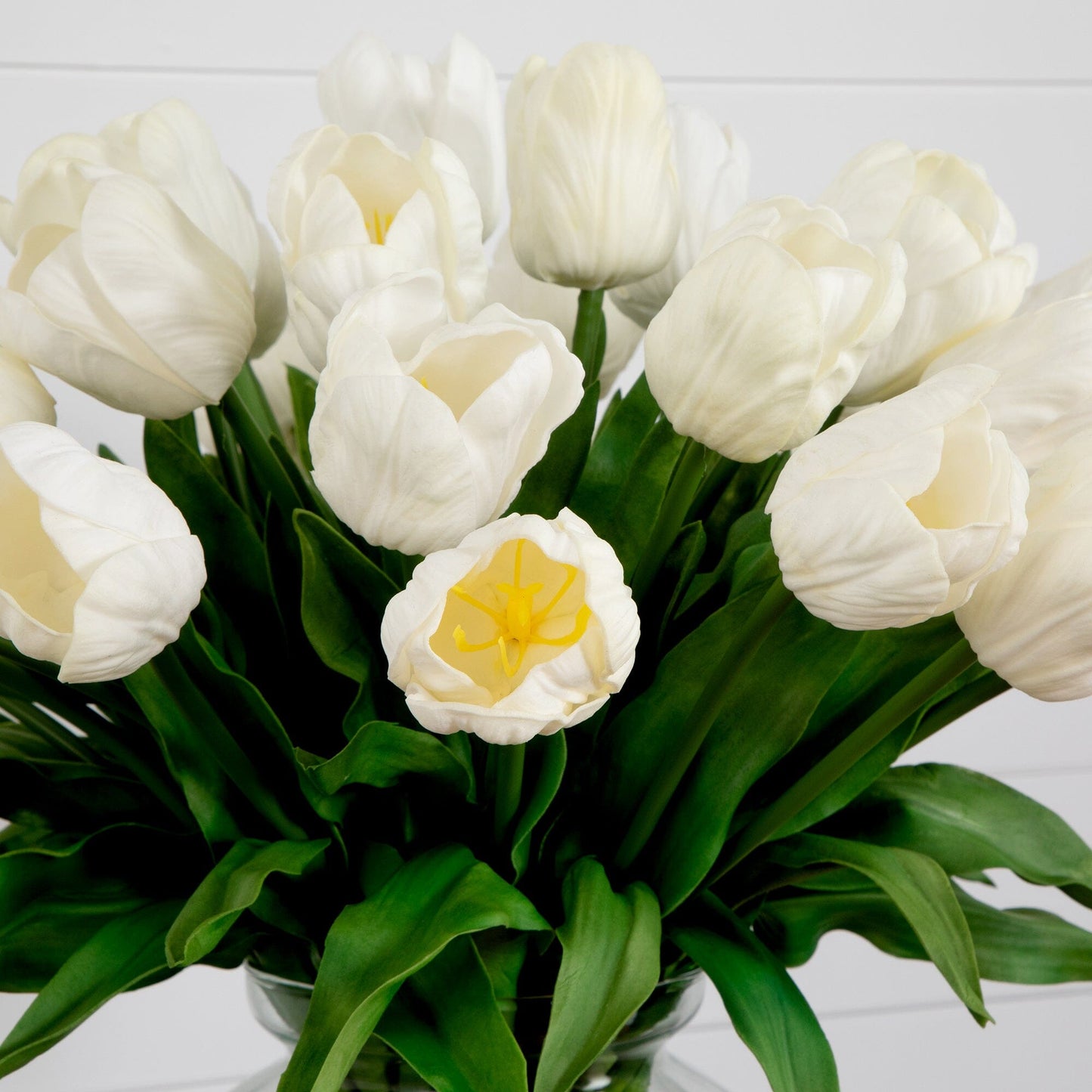 24” Tulip Artificial Arrangement in Glass Vase