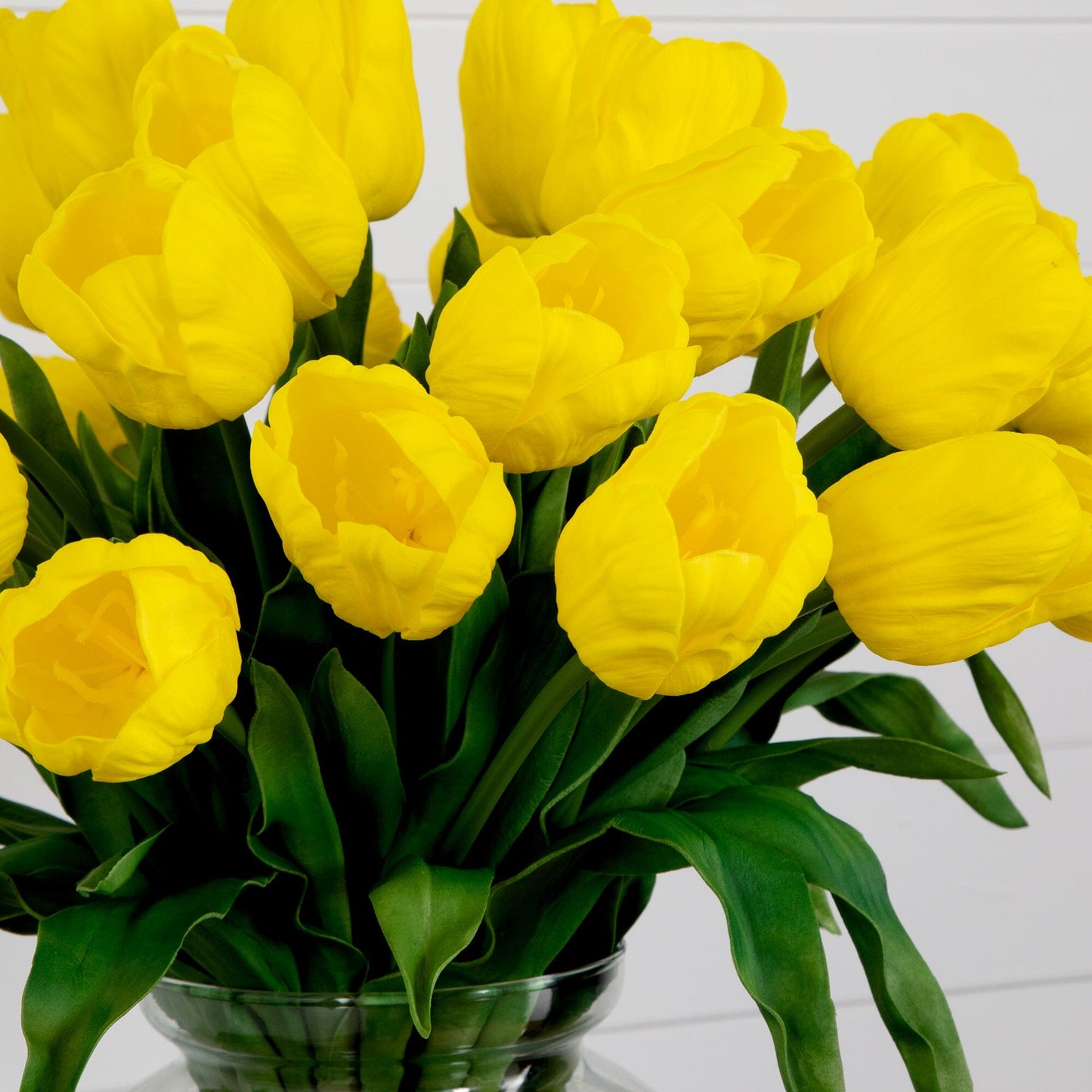 24” Tulip Artificial Arrangement in Glass Vase